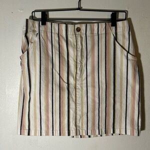 Hollister Stripped Ultra High-Rise MIDI Skirt Size L